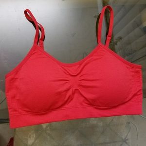 Red bralette with padded cups